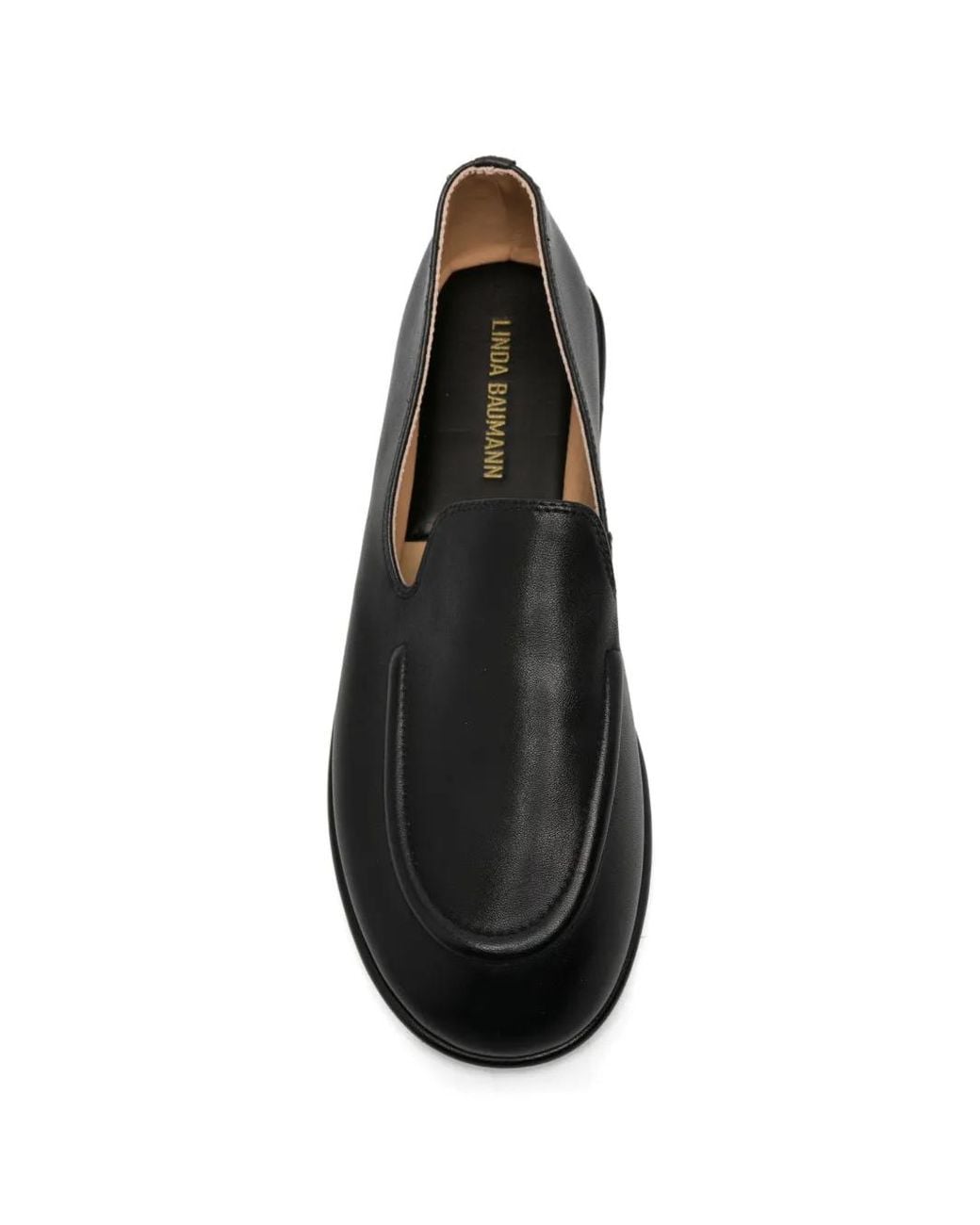 Linda Baumann Black Panelled Loafers