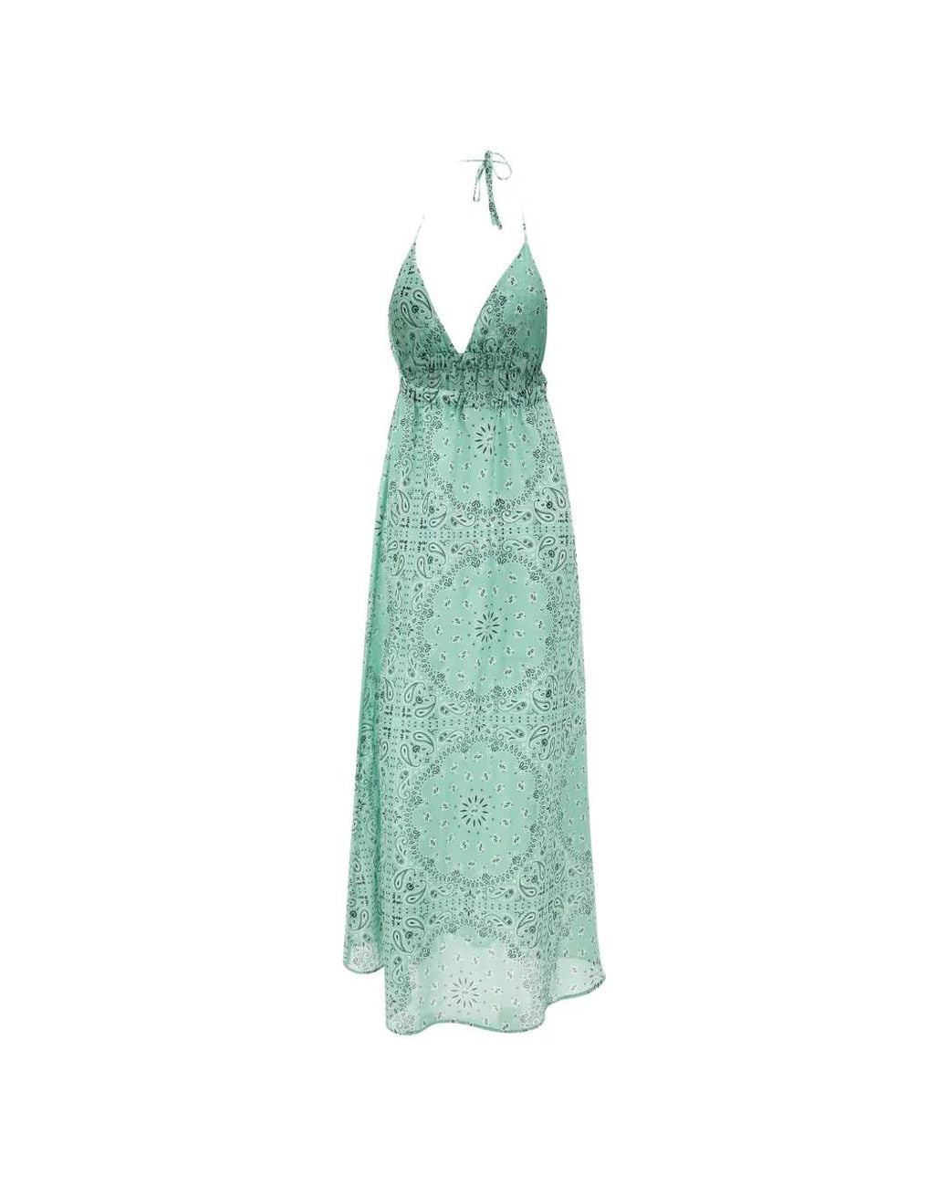 Mc2 Saint Barth Green Zucky Bandana-Print Maxi Dress