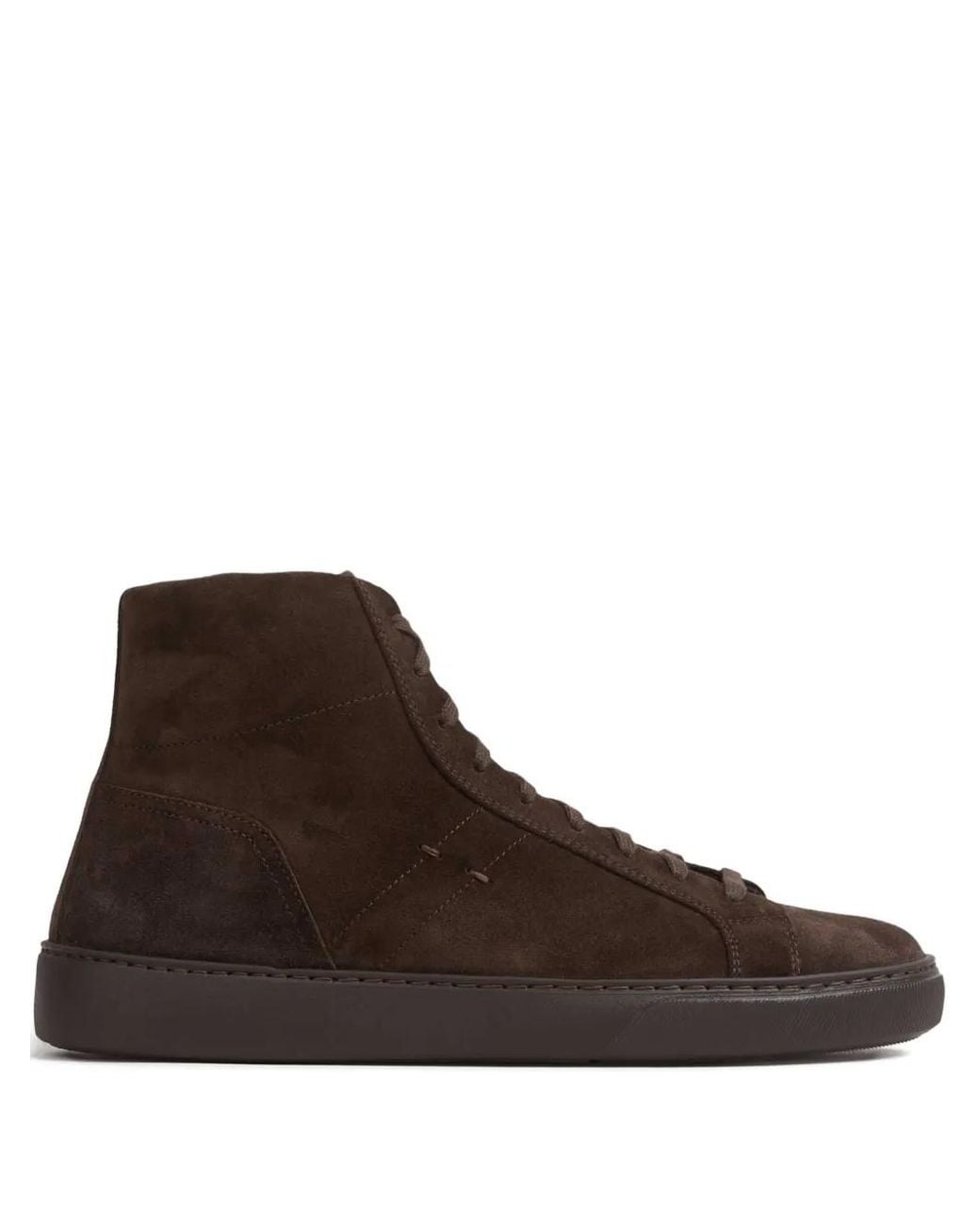 Henderson Brown Suede High-Top Trainers for men