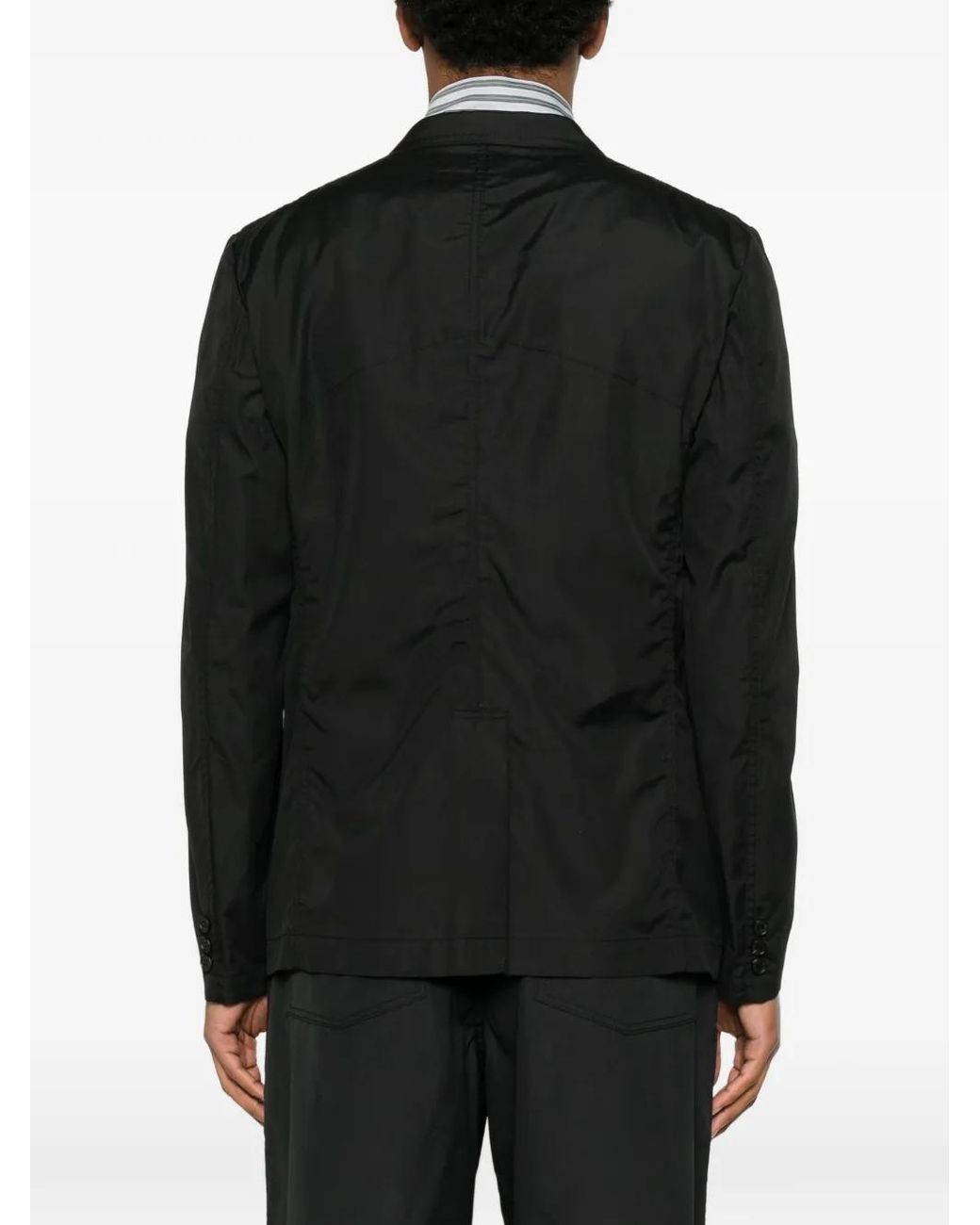 Homme by Michele Rossi Black Notched-Lapel Single-Breasted Blazer for men