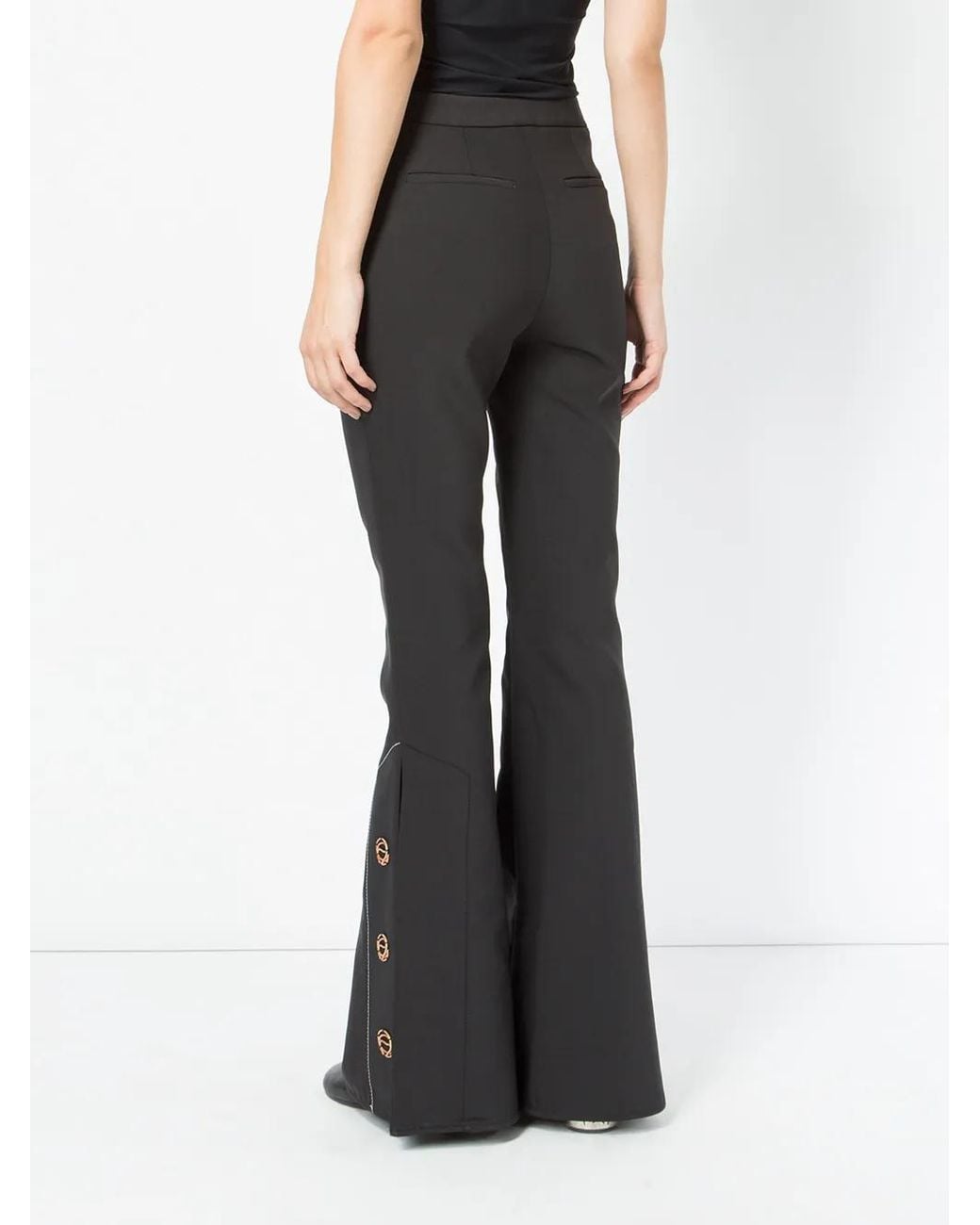 Ellery Black Flared Button Trousers