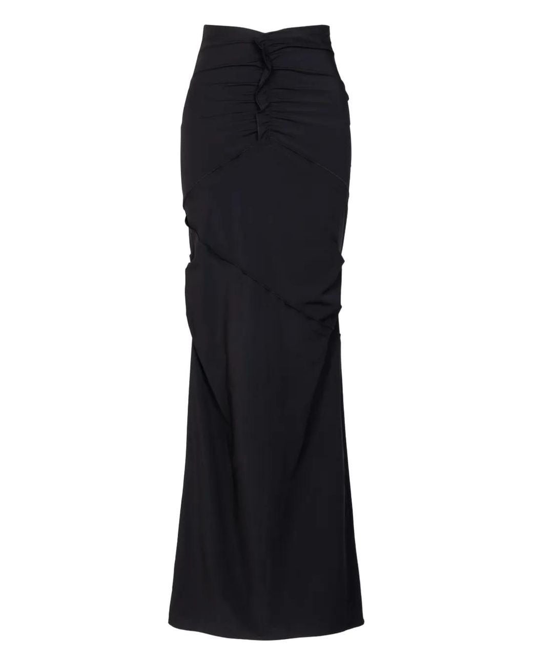 Paris Georgia Black Ruched Maxi Skirt