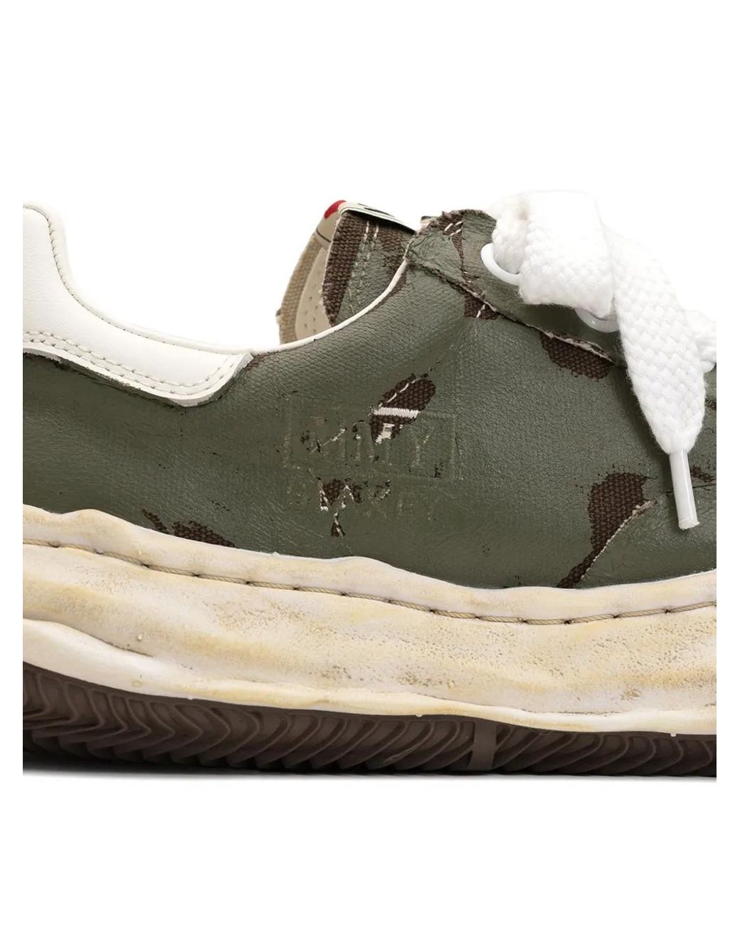 Maison Mihara Yasuhiro Green Blakey Torn-Film Low-Top Sneaker