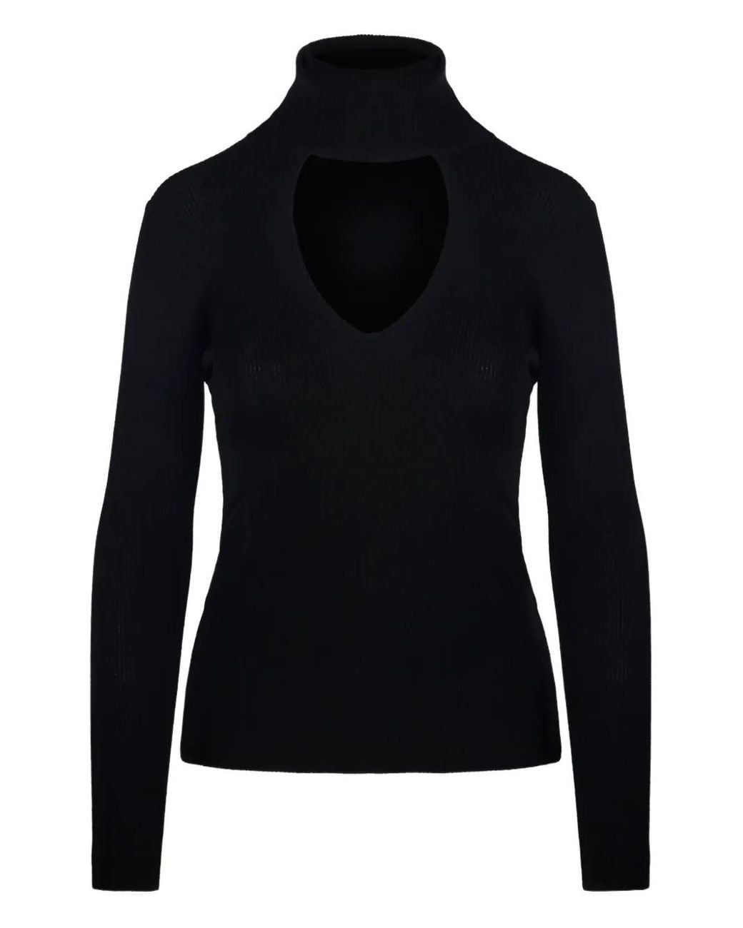 P.A.R.O.S.H. Black Cut-Out Wool Sweater