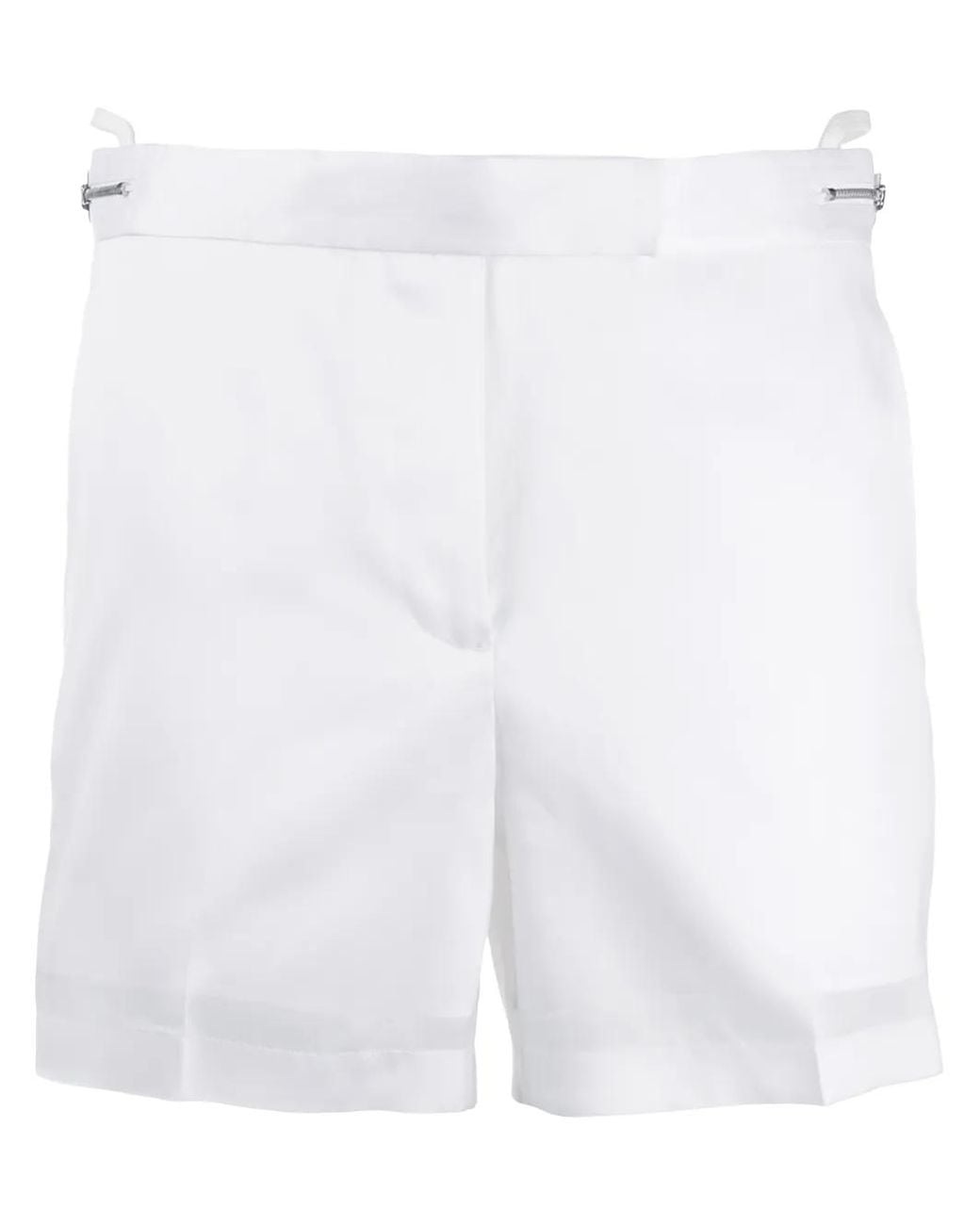 Helmut Lang White Short En Satin À Taille Haute