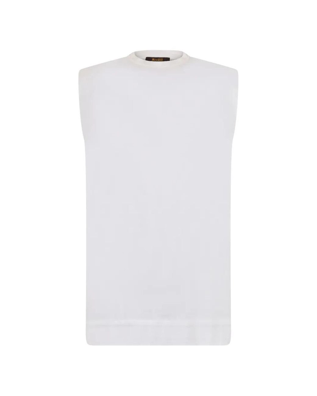Moorer White Sleeveless Tank Top