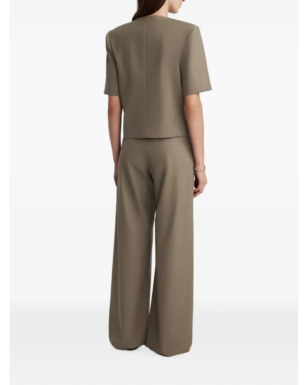 Anna Quan Gray Priestly Short-Sleeve Button-Up Jacket