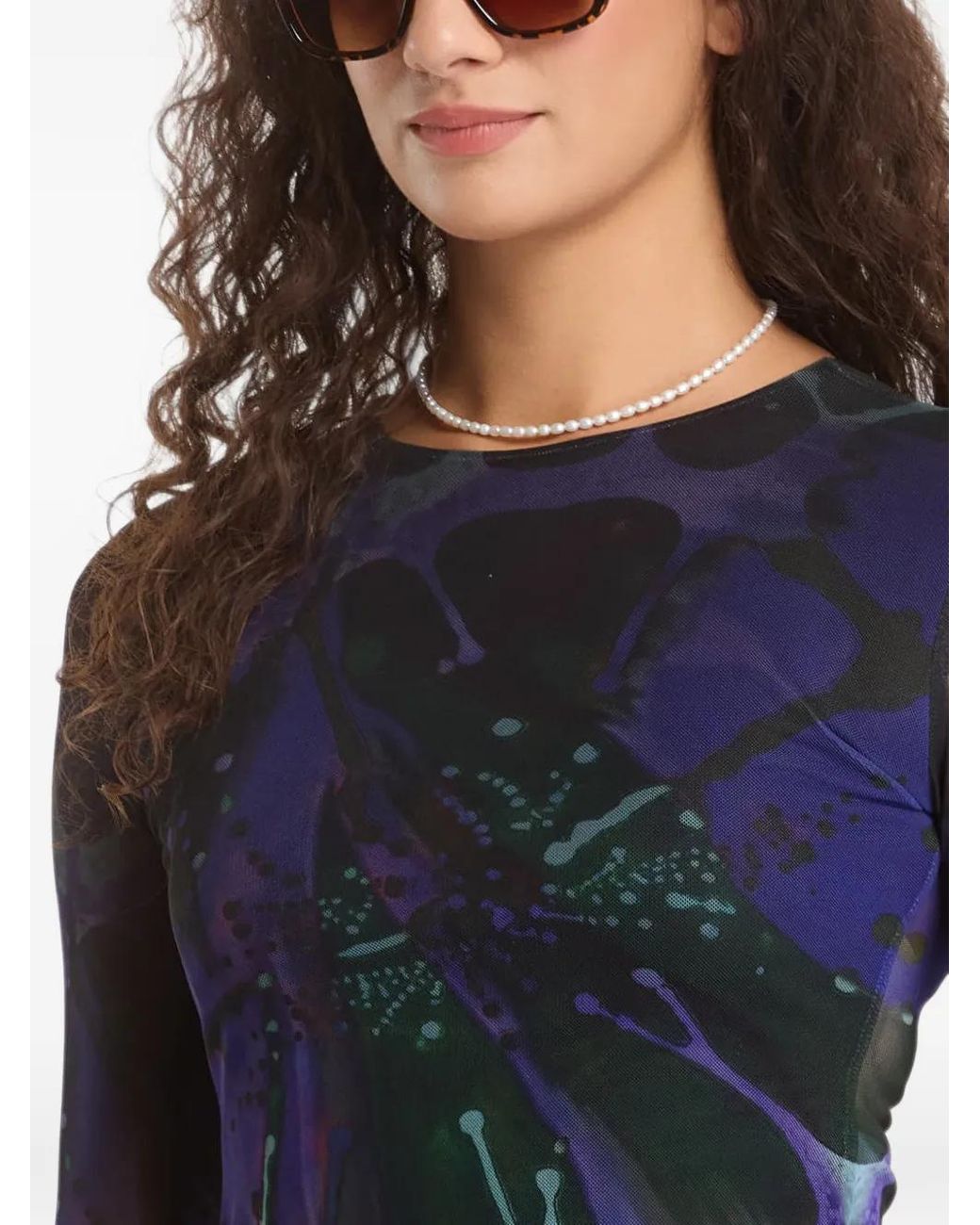 Desigual Blue Haut À Imprimé Graphique