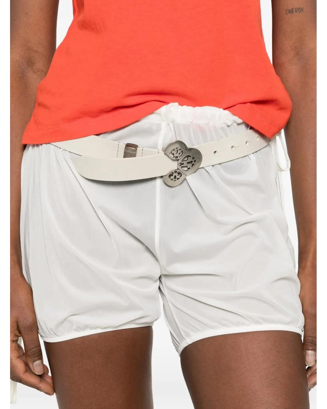 GIMAGUAS White Zoe Drawstring Shorts