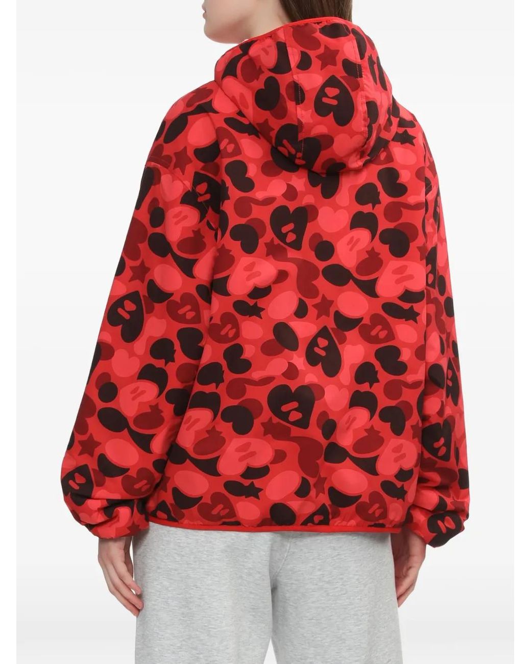 A Bathing Ape Red Apee Hooded Camouflage Jacket