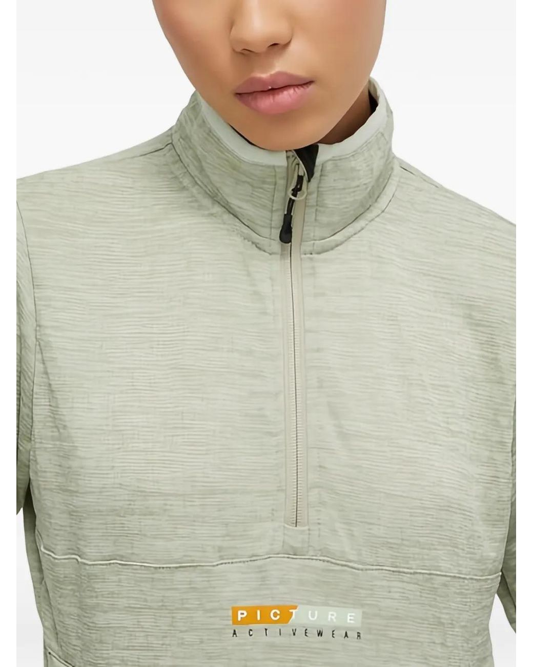 Picture Green Zip-Up Top