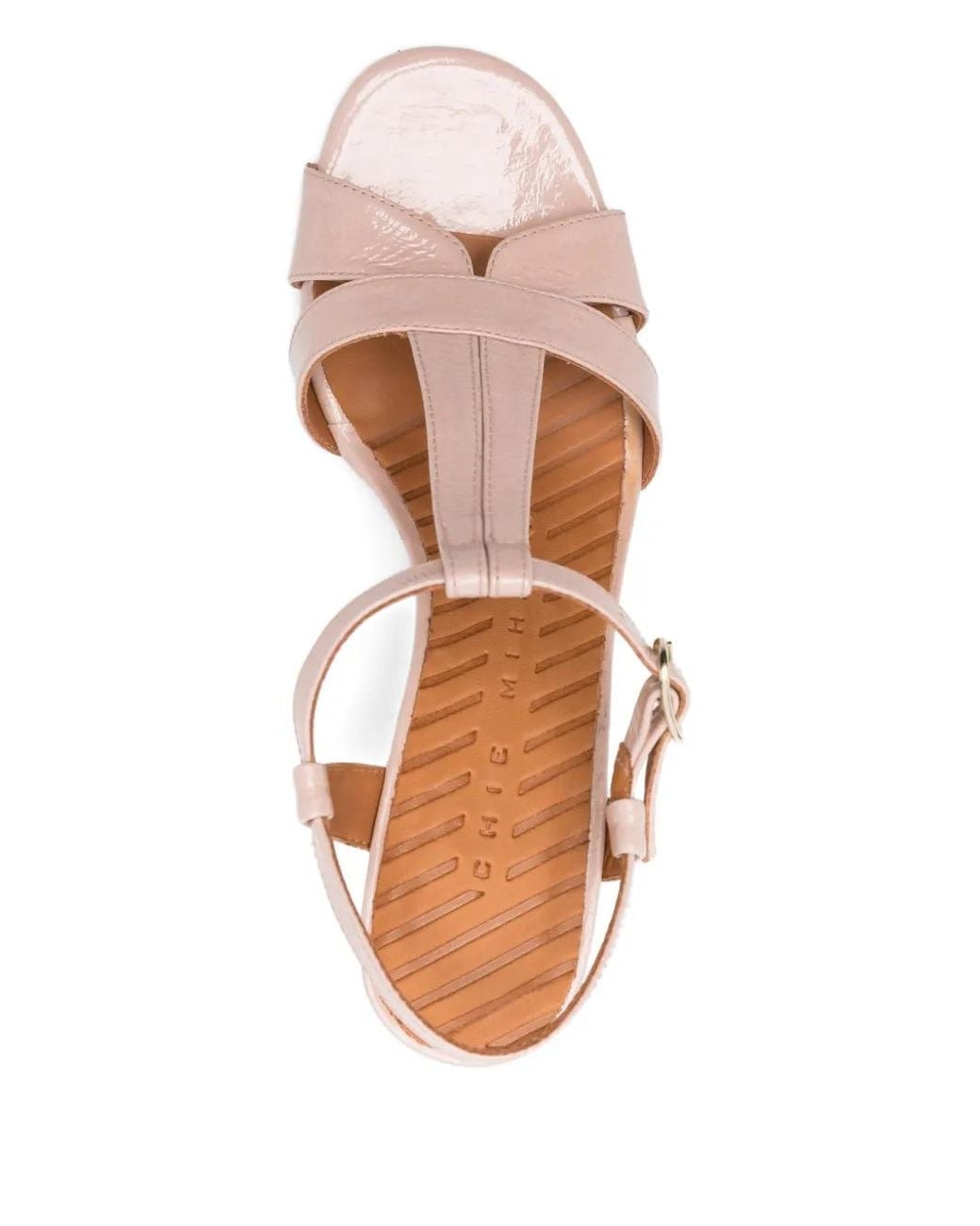 Chie Mihara Pink Bafrica T-Strap Block-Heel Sandals