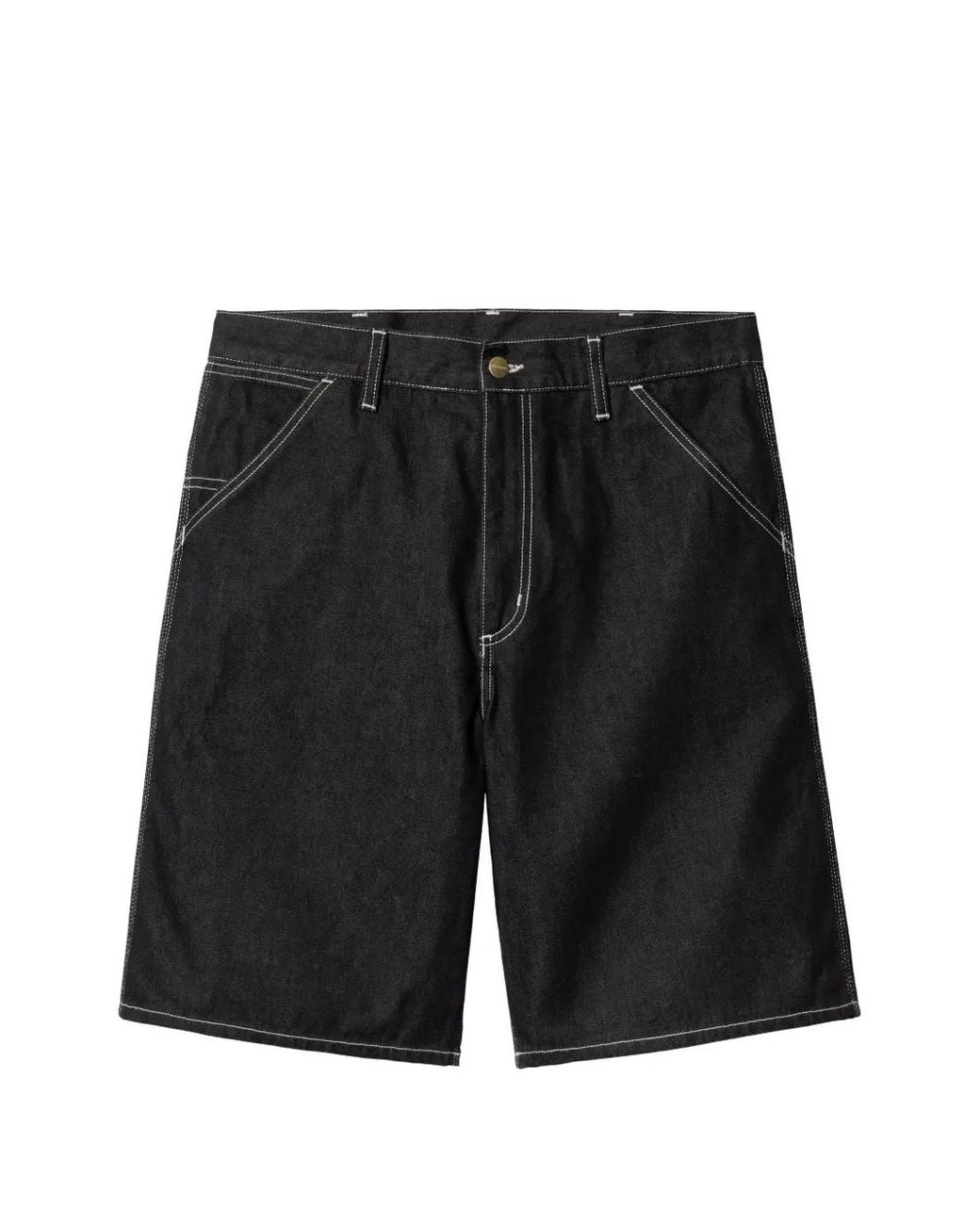 Carhartt Black Simple Contrast-Stitch Shorts for men