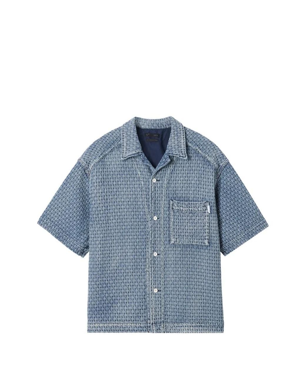 FIVE CM Boxy Overhemd Met Textuur in het Blue voor heren