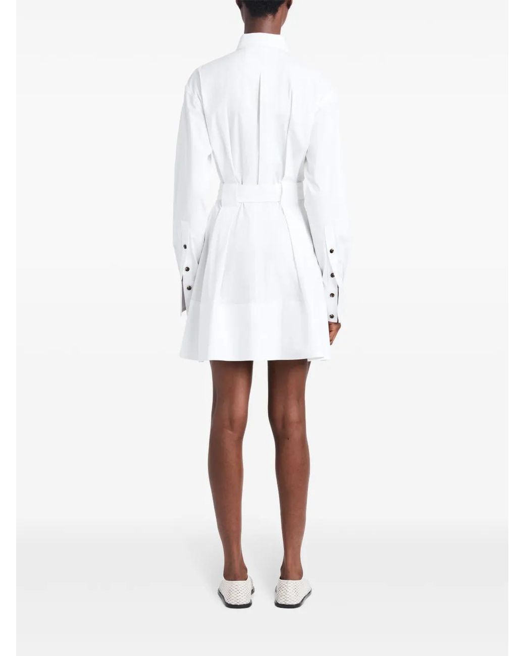 Proenza Schouler White Long-Sleeve Poplin Shirt Dress