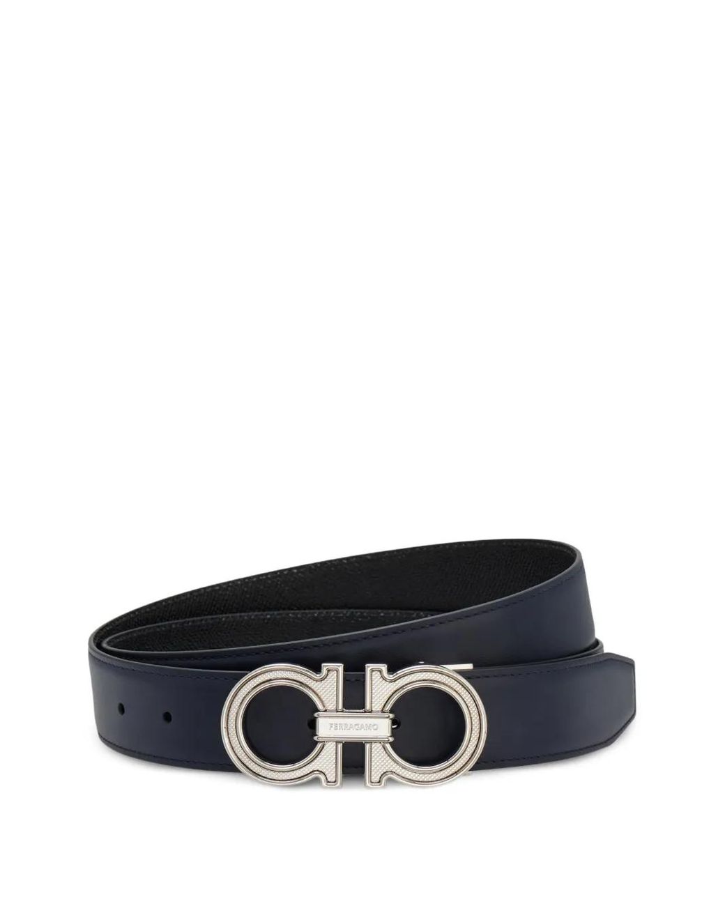 Ferragamo Black Reversible And Adjustable Gancini Belt for men
