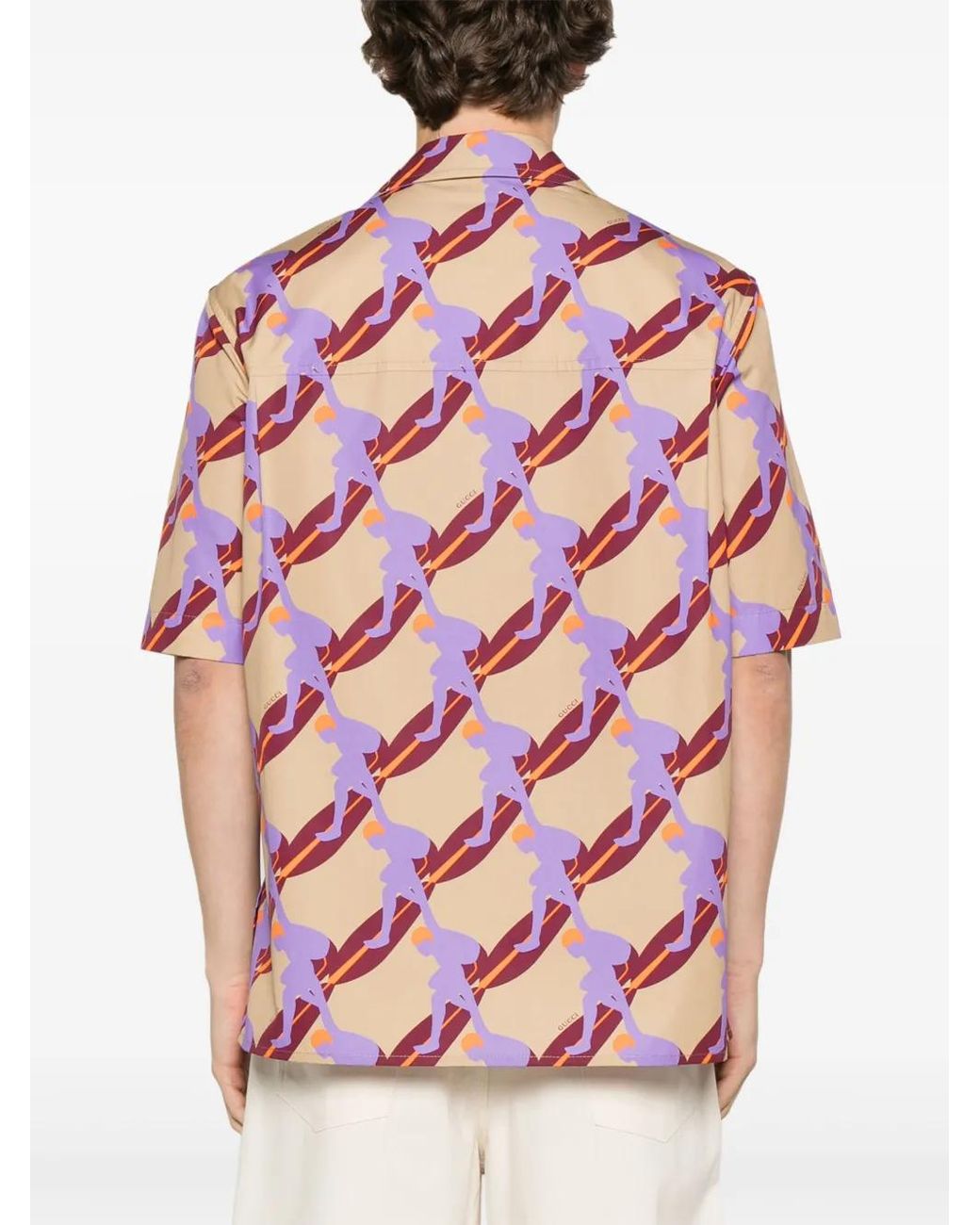 Gucci Pink Printed Poplin Shirt for men