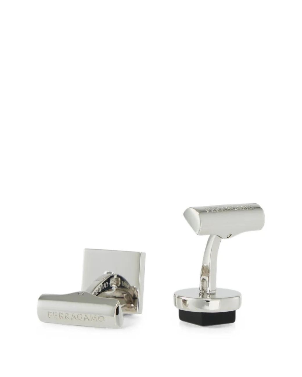 Ferragamo Black Semi Precious Stone Cufflinks for men