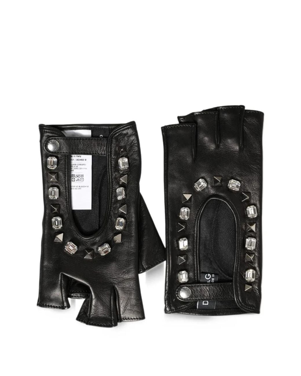 Dolce & Gabbana Black Embellished Fingerless Gloves