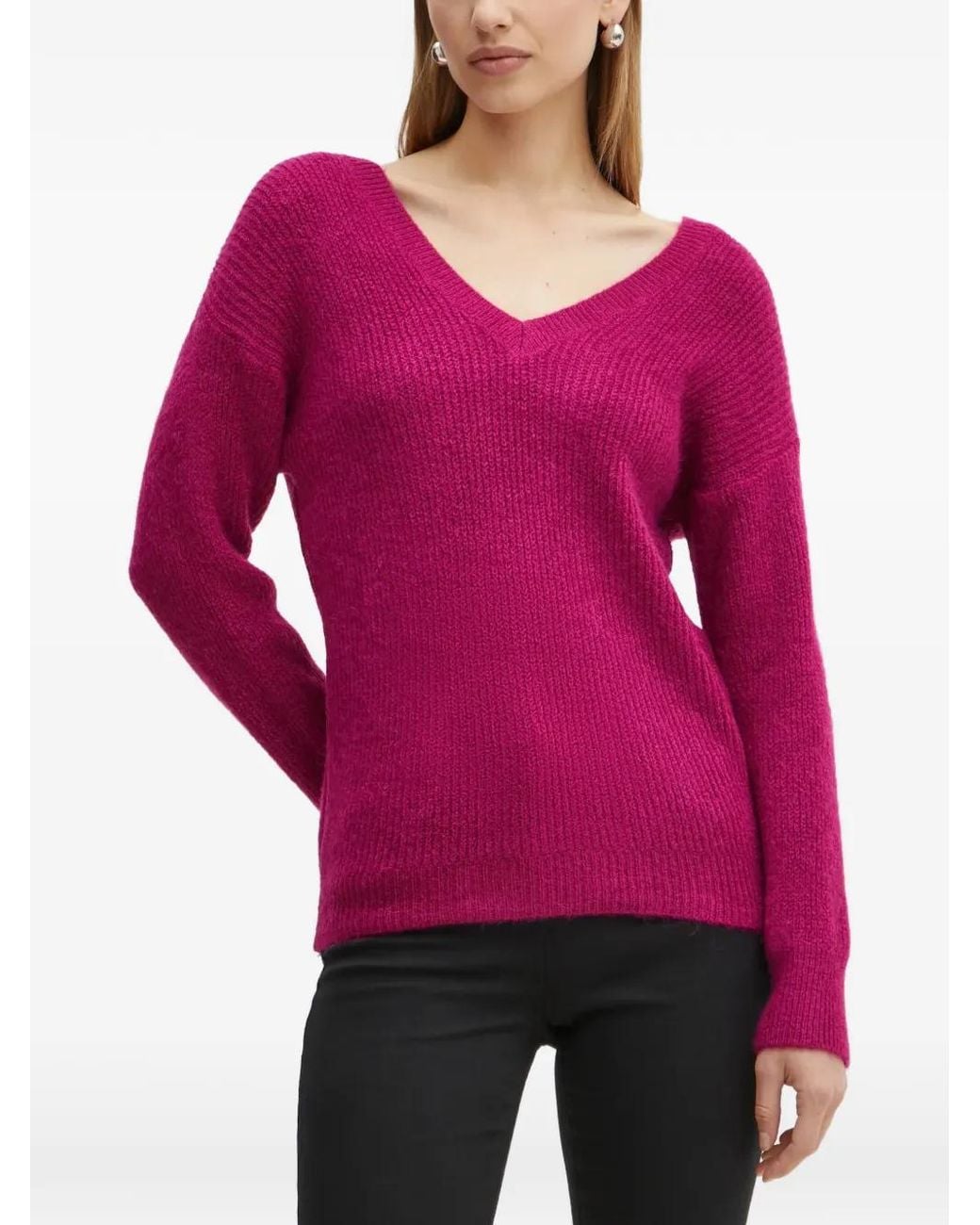 Morgan Red V-Neck Sweater