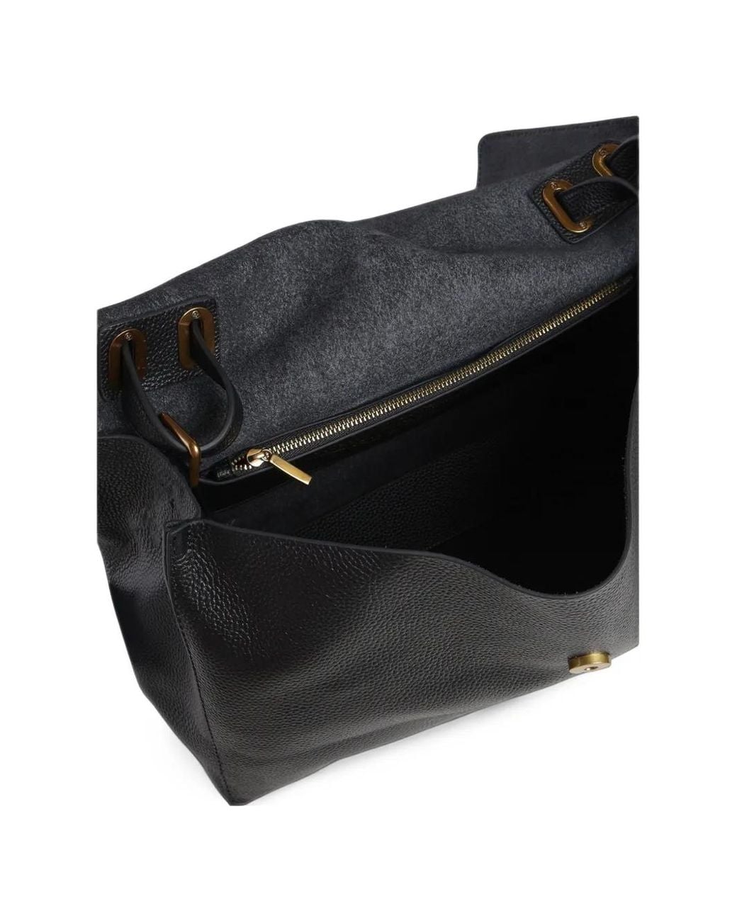 Kurt Geiger Black Eagle-Plaque Grained Leather Shoulder Bag