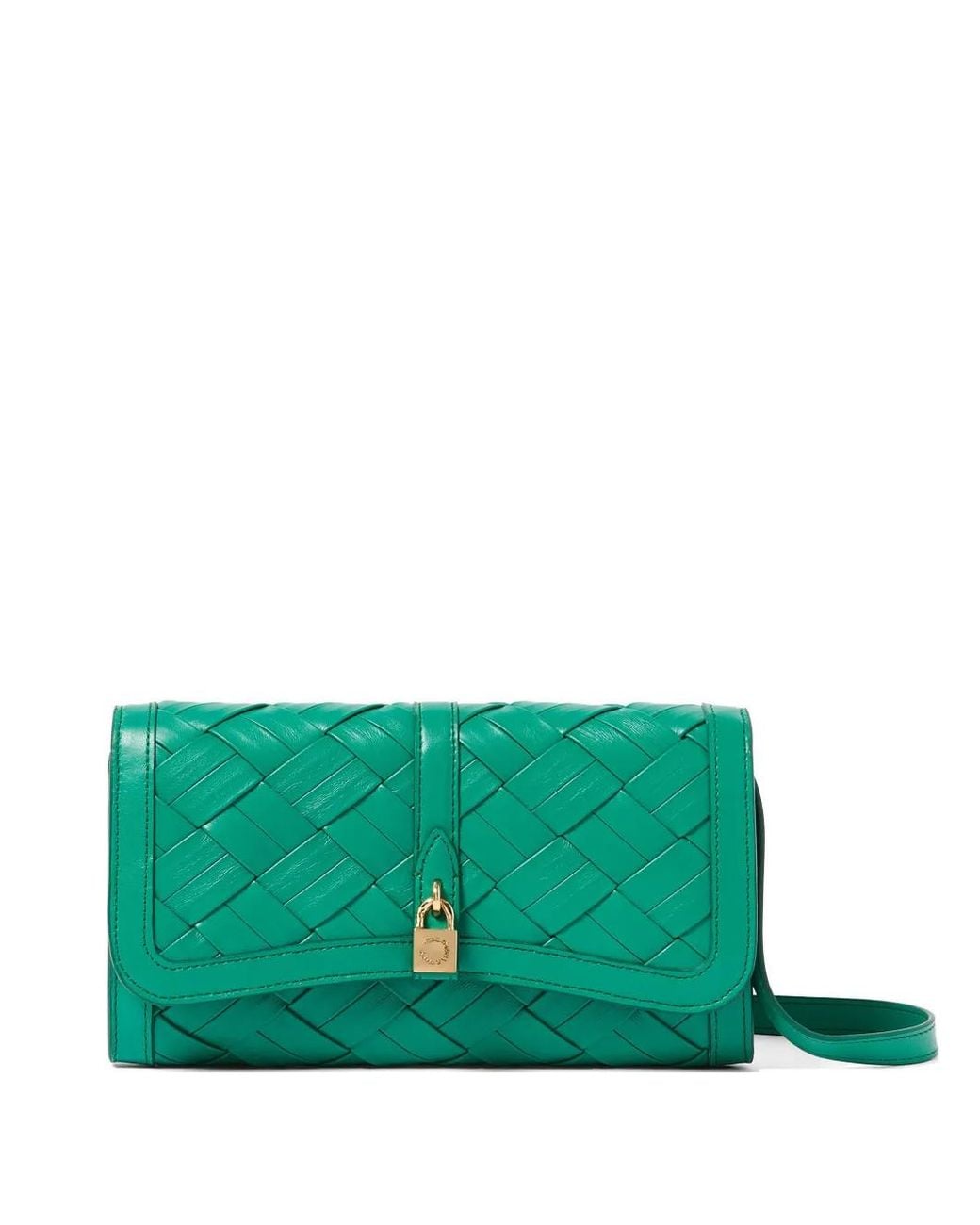 Stella McCartney Green Ryder Woven Clutch Bag