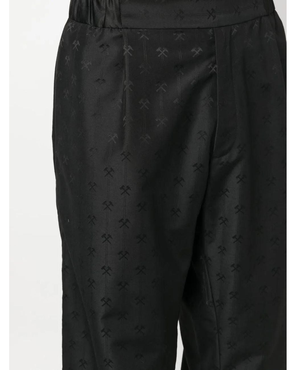 GmbH Blue Hammer-Jacquard Straight-Leg Trousers for men