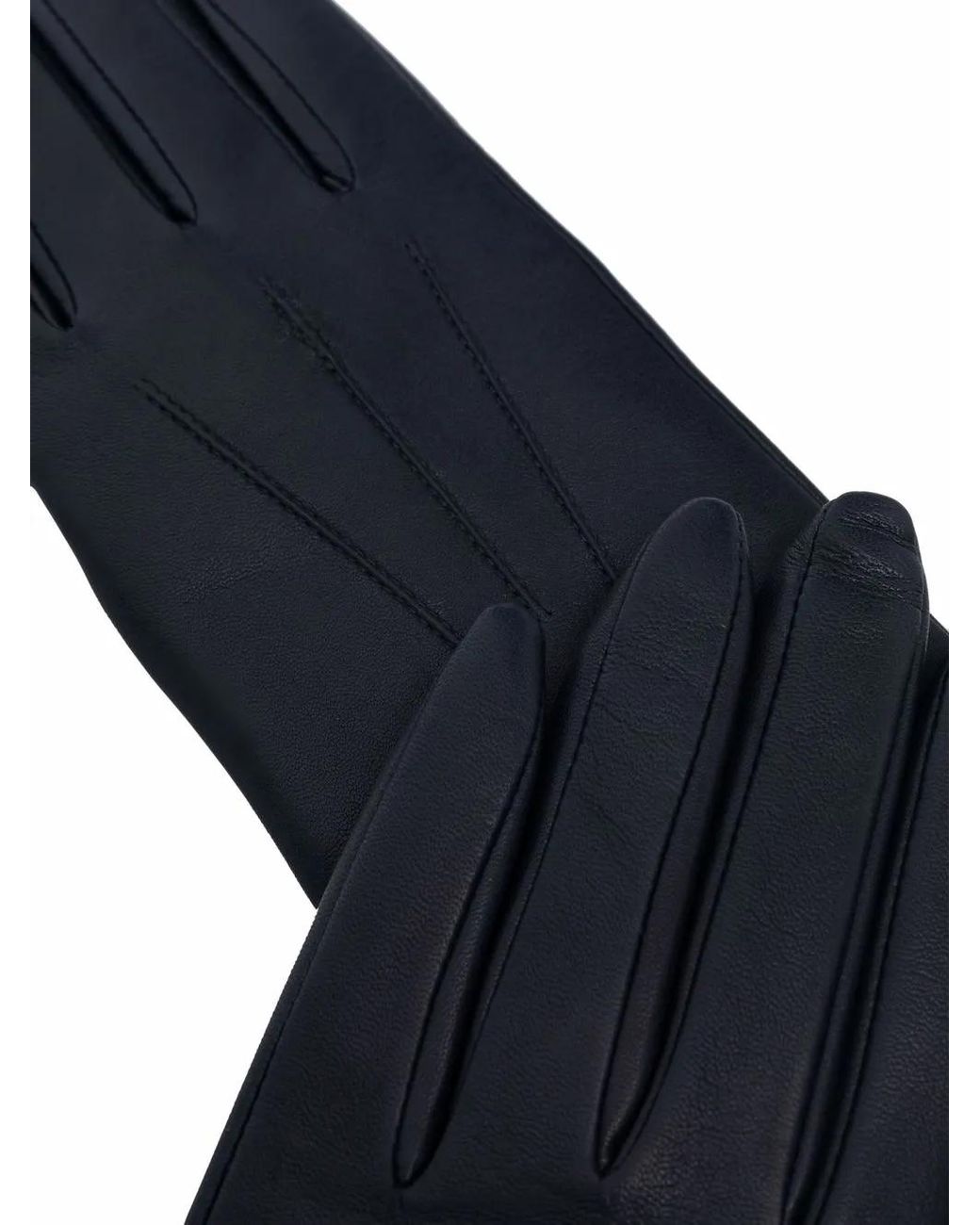 Aspinal Blue Leather Gloves
