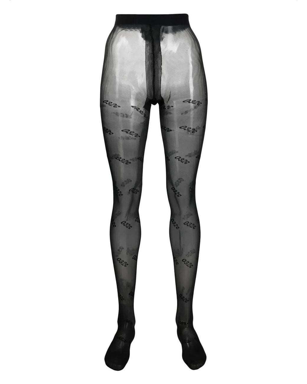 032c Gray Logo-Jacquard Stockings
