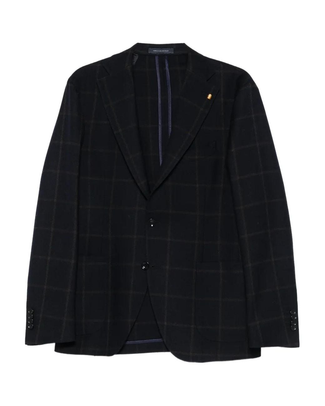 Latorre Black Check-Pattern Blazer for men