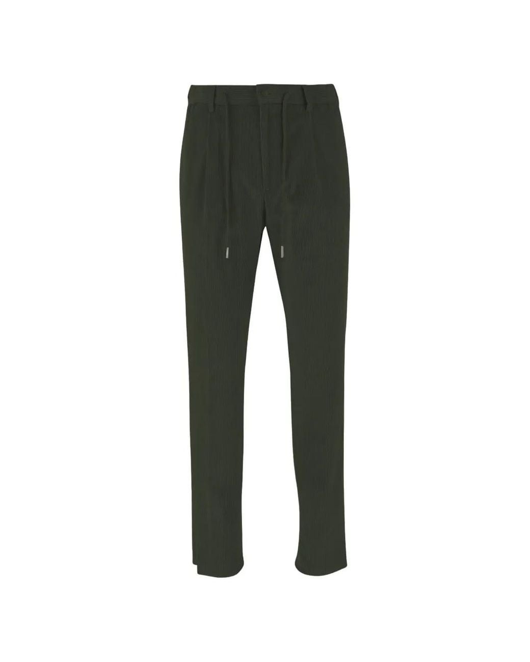 Tagliatore Gray Ribbed Drawstring Trousers for men