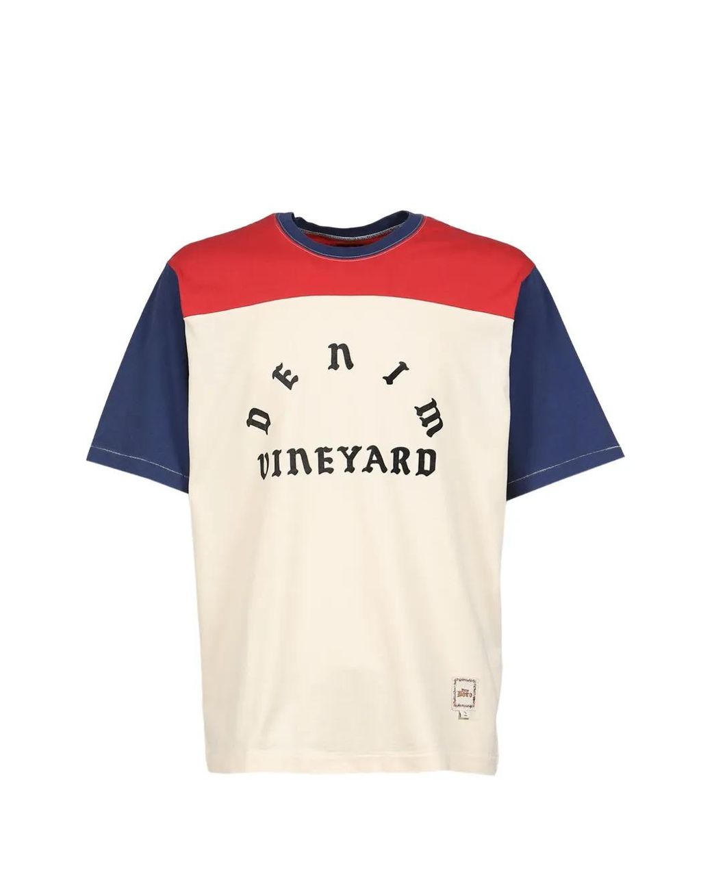Dear BORO Red T-Shirt Colour Block À Logo Imprimé for men