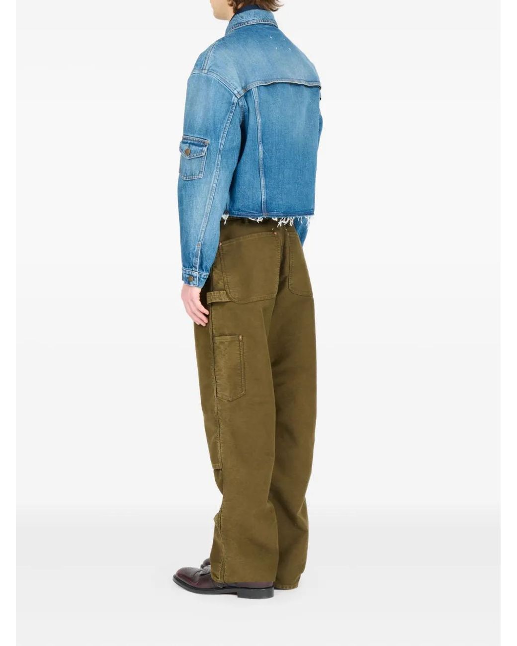 Maison Margiela Blue Frayed Denim Jacket