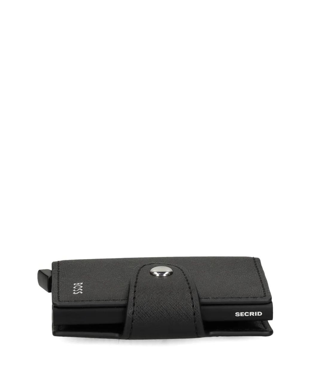 Boss Black Snap-Button Leather Wallet for men