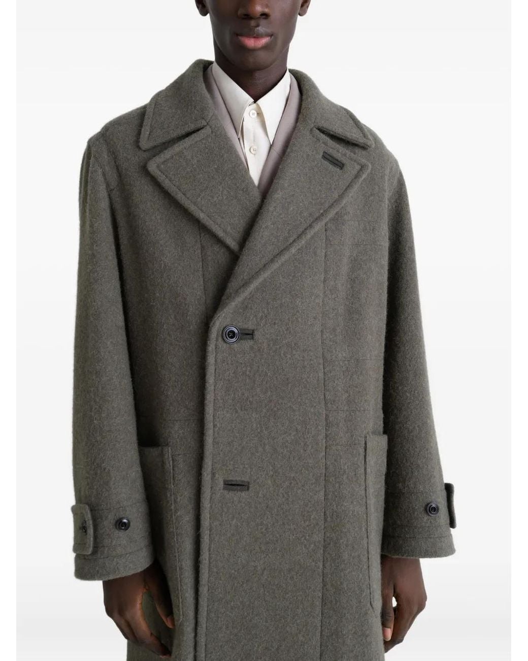 Lemaire Gray Belted Coat for men