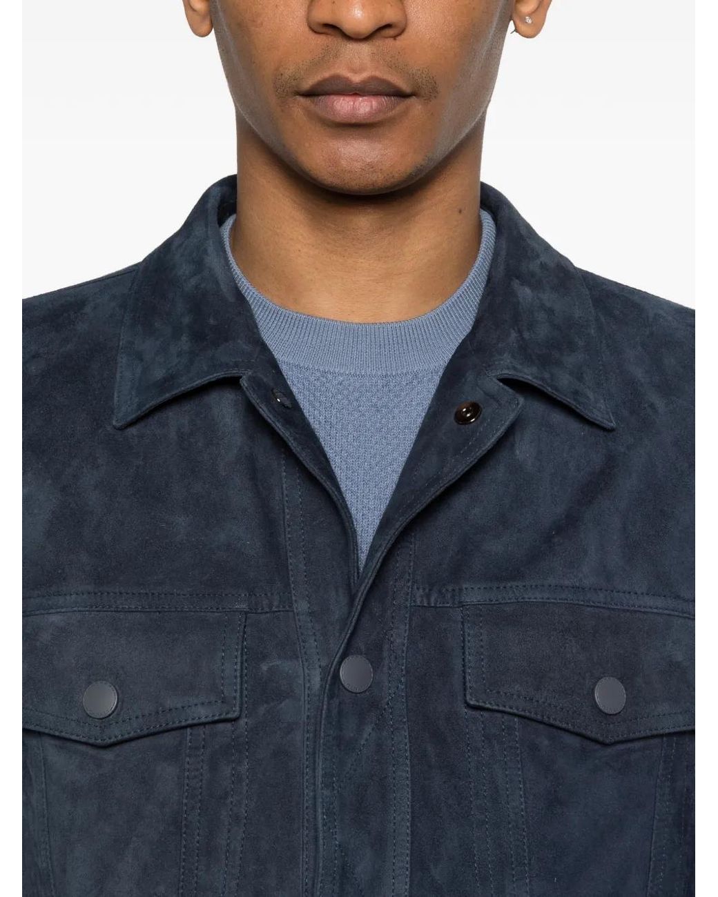 Canali Blue Veste Boutonnée À Poches for men