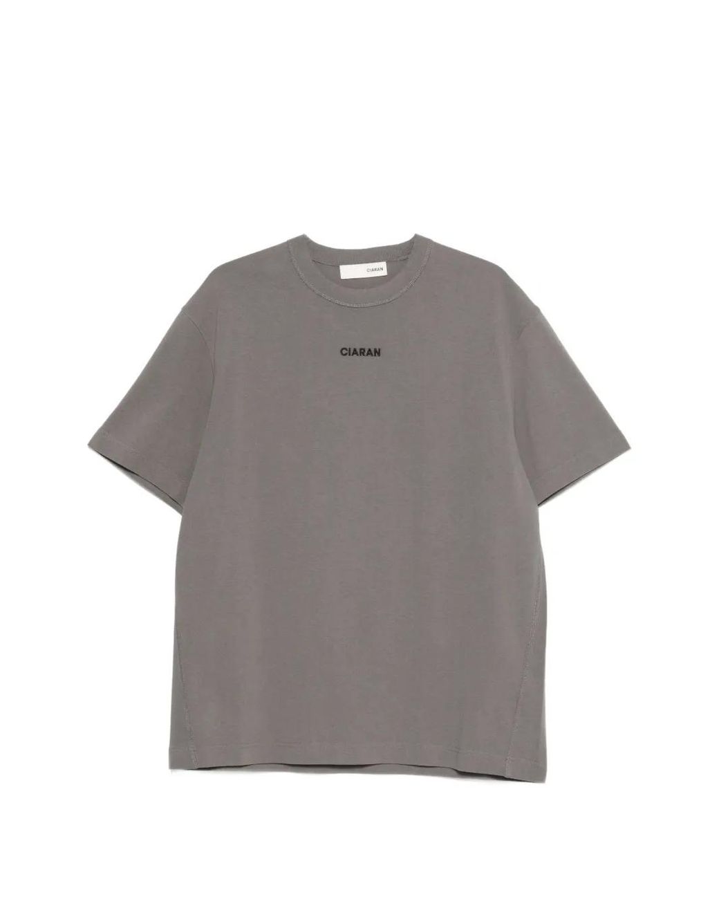 CIARAN Gray Logo-Embroidery T-Shirt for men