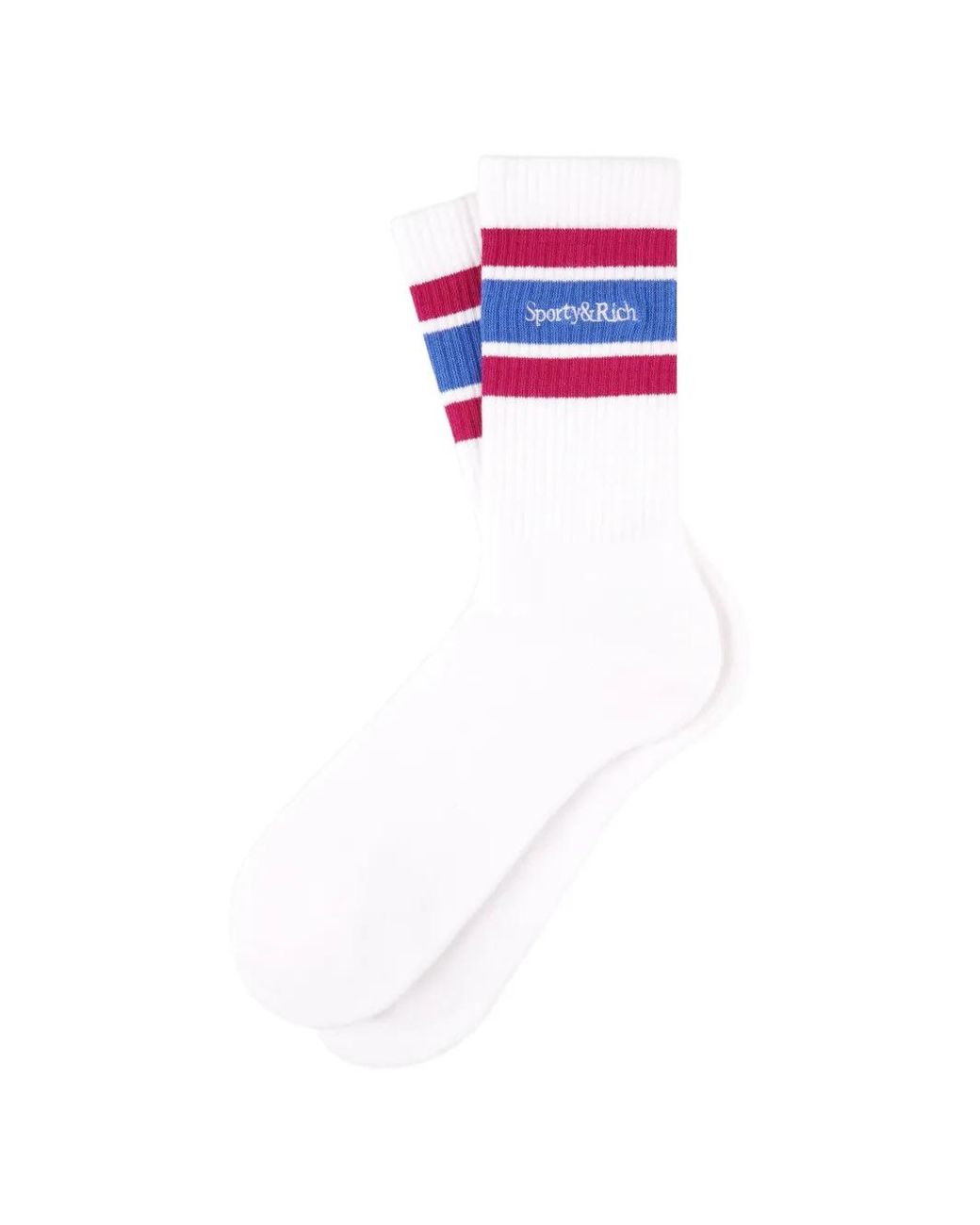 Sporty & Rich White Striped Socks