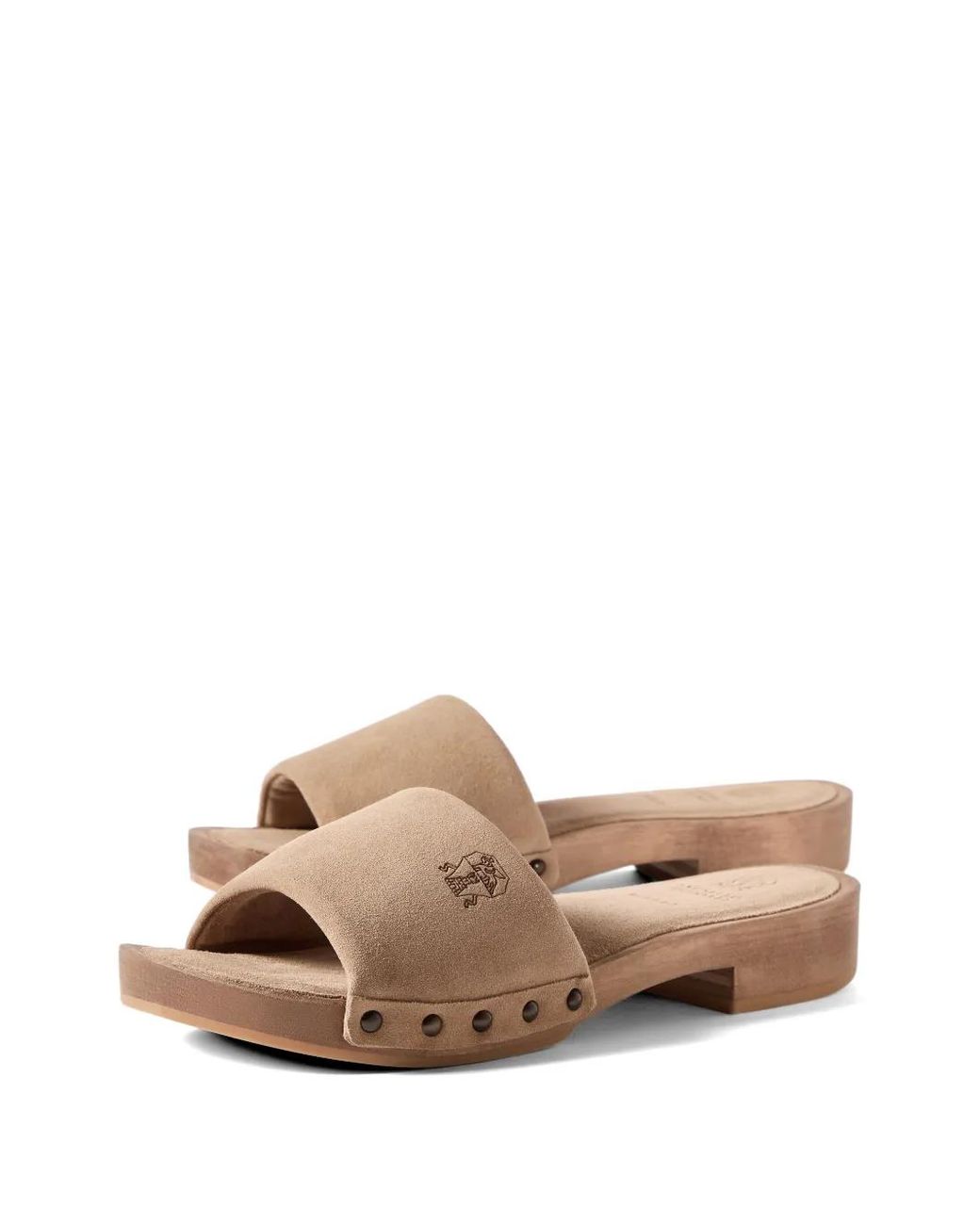 Brunello Cucinelli Brown Veloursleder-Objektträger