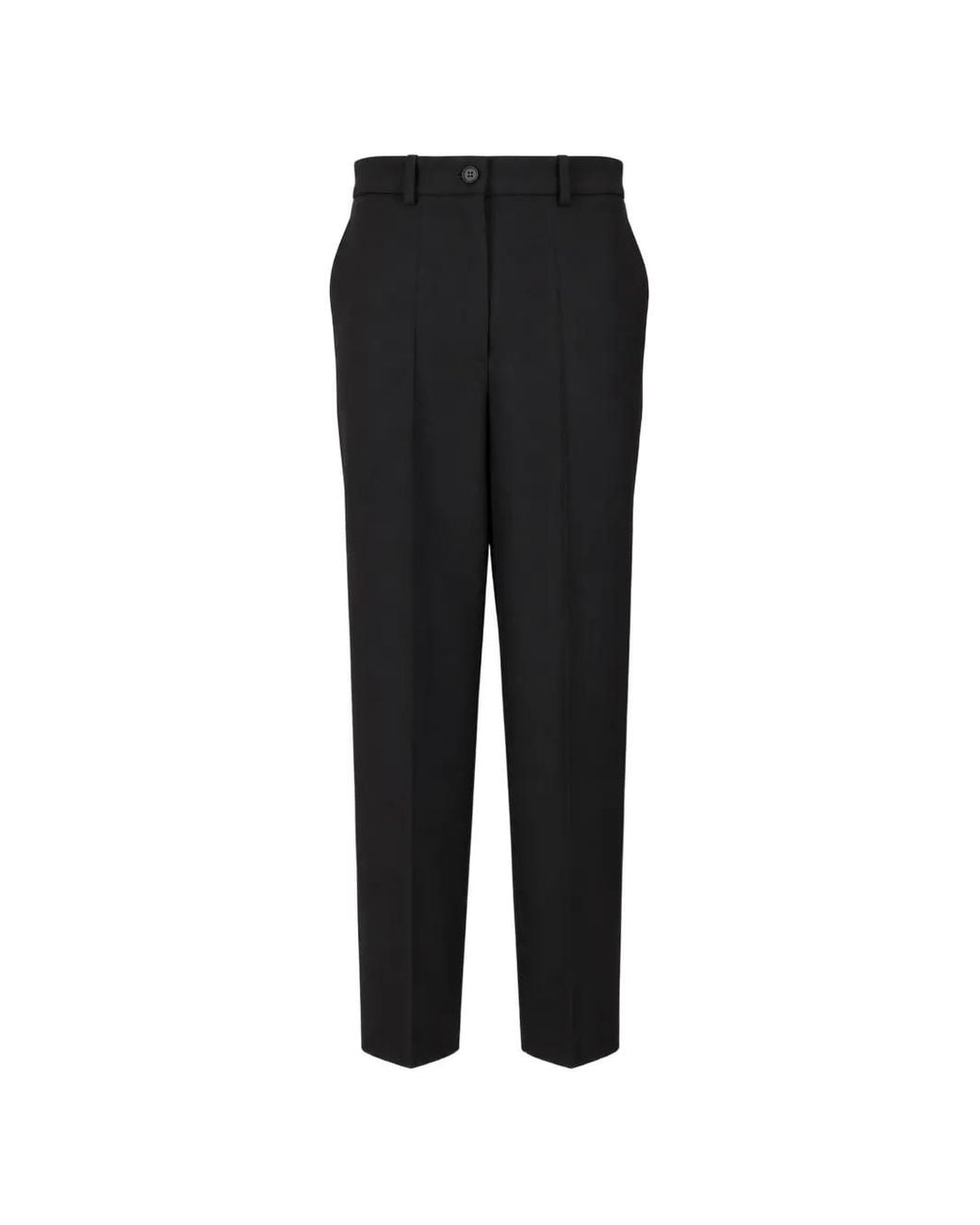 P.A.R.O.S.H. Black Pressed-Crease Trousers