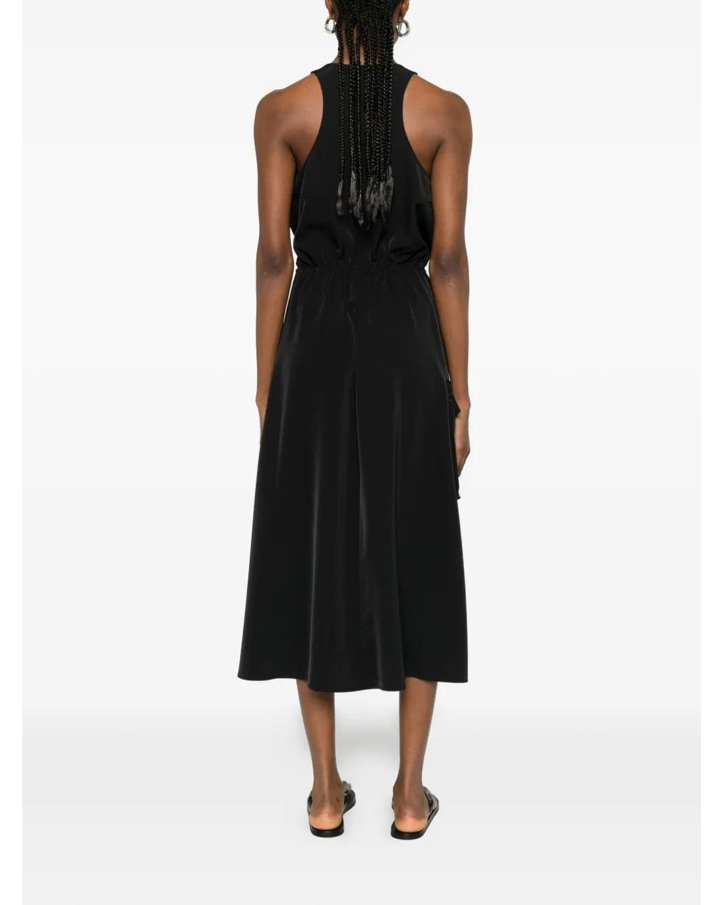 J.Lindeberg Black Merina Drape Zip Dress