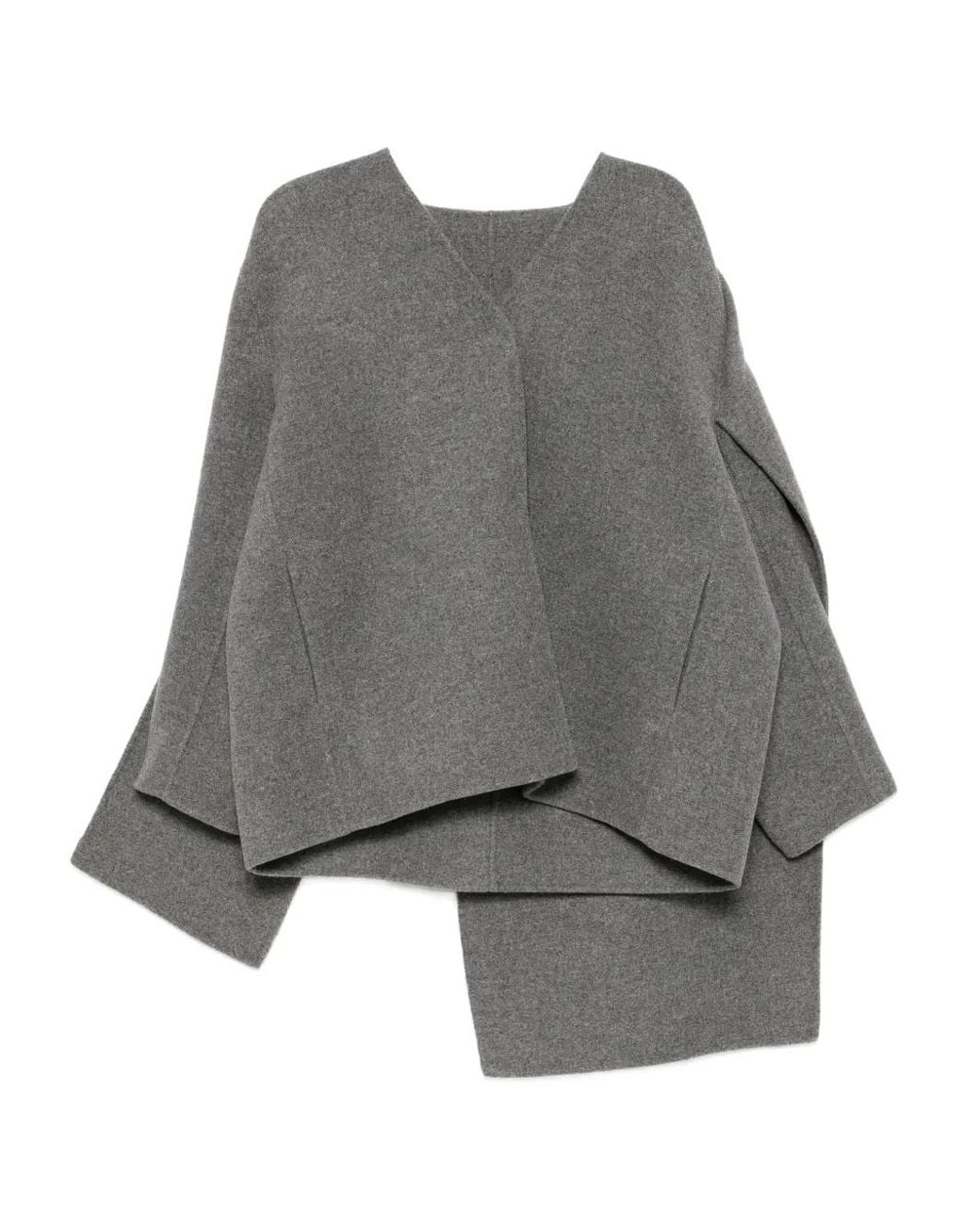Abrigo Con Capa Drapeada JNBY de color Gray