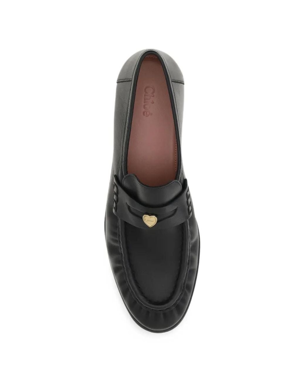 Chloé Black Letti Heart-Motif Loafers