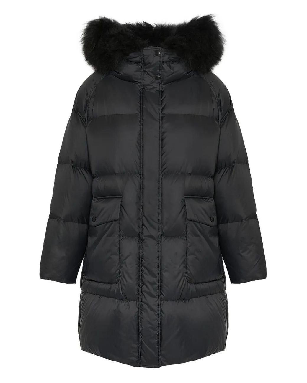 Yves Salomon Jassen ,Zwart ,Wol Lamswollen Shearling Donsjack Met Capuchon in het Black