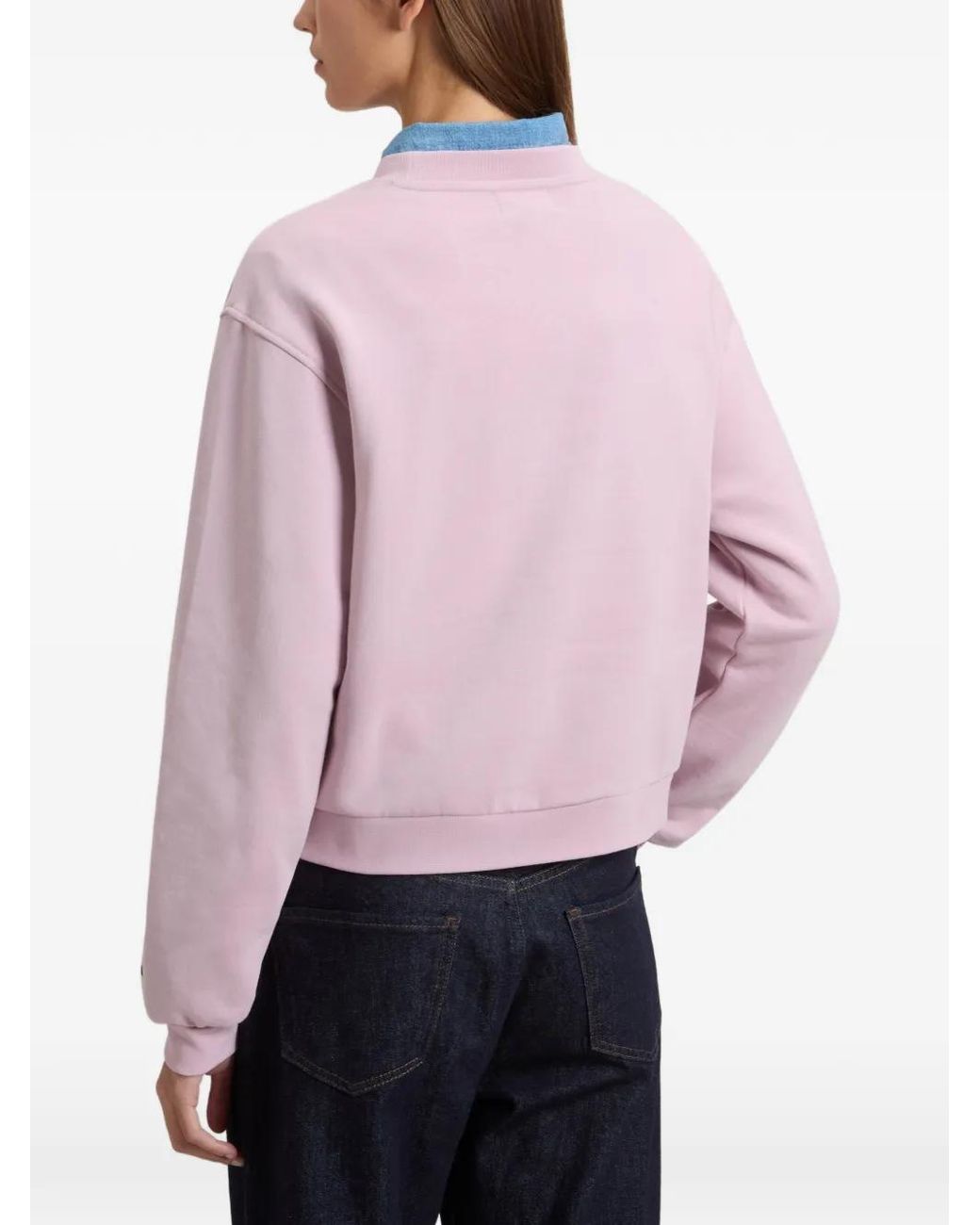 Woolrich Pink Sweat À Logo Brodé