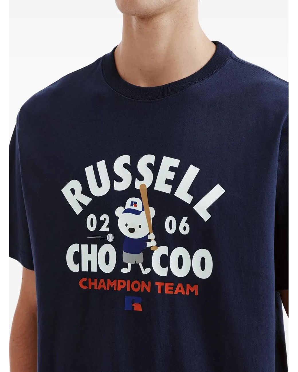 Chocoolate Blue Bear-Print T-Shirt for men