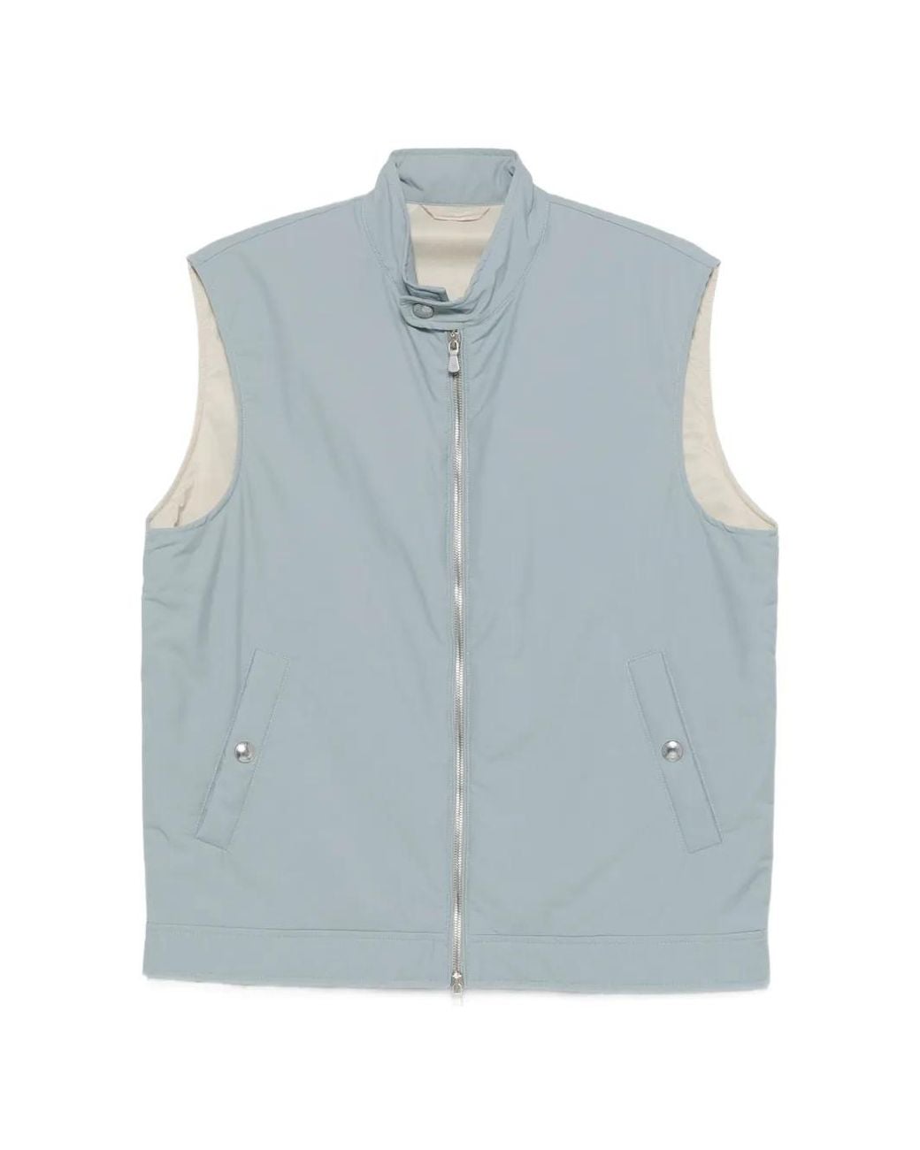 Eleventy Blue Zip Pocket Gilet for men