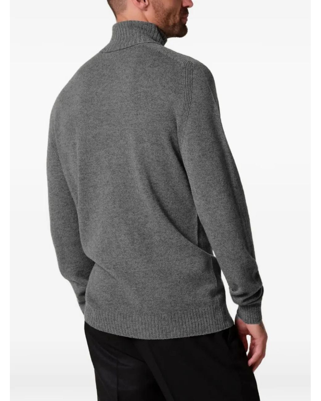 Profuomo Gray Roll-Neck Knitted Sweater for men