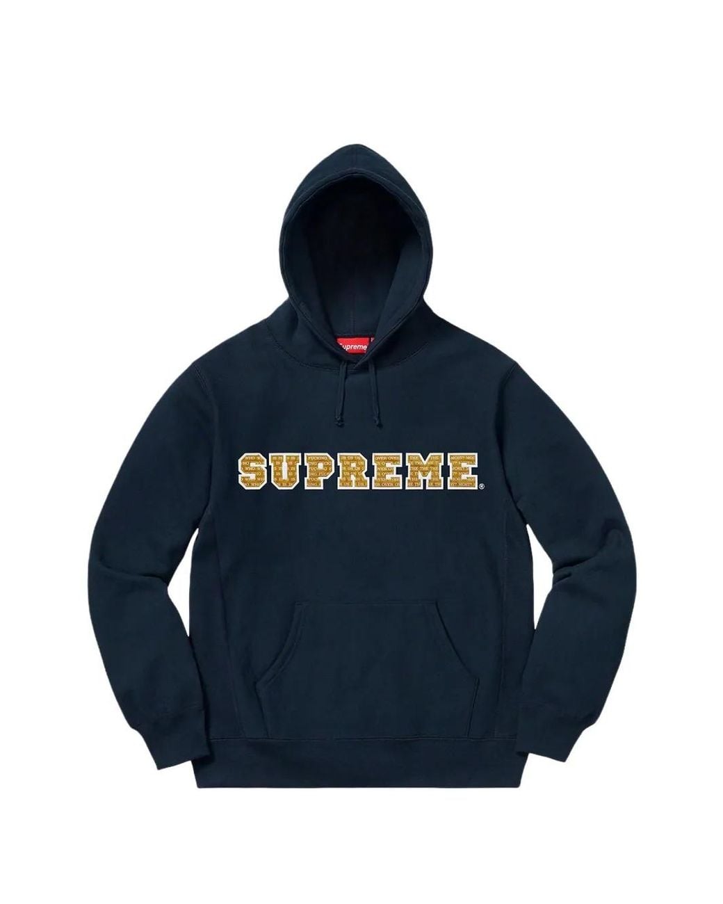 Supreme Blue Logo-Lettering Hoodie for men