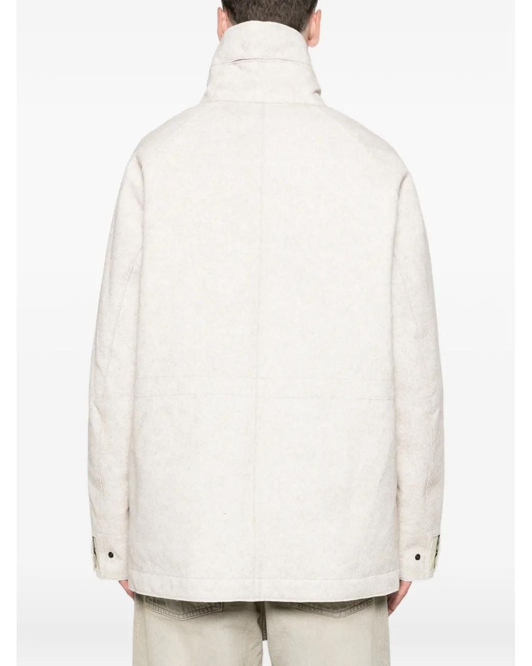Stone Island White Parka 4100038 Panno Coagulato for men